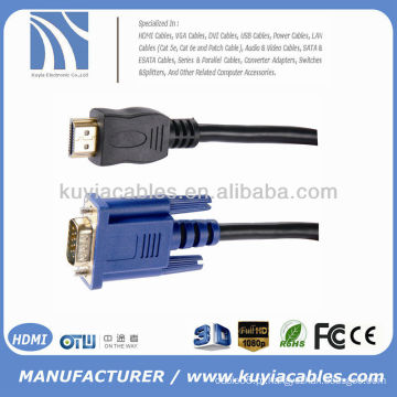 2M HDMI ao cabo do conversor da VGA M OURO PLATED